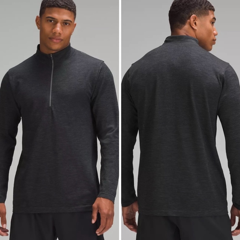 LULULEMON Mens Metal Vent Tech1/2 Zip Lightweight Longsleeve Pullover Top Gray L